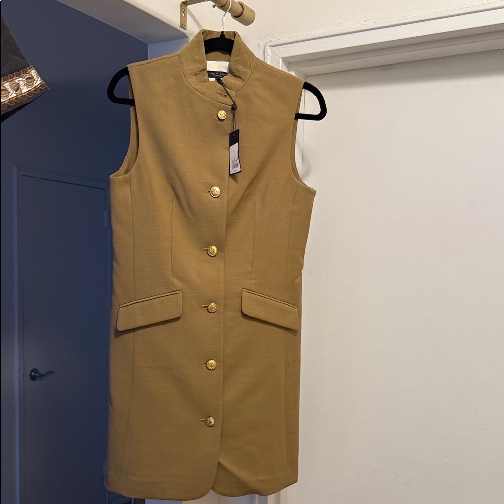 rag & bone Tan Mini Dress with Gold Accents